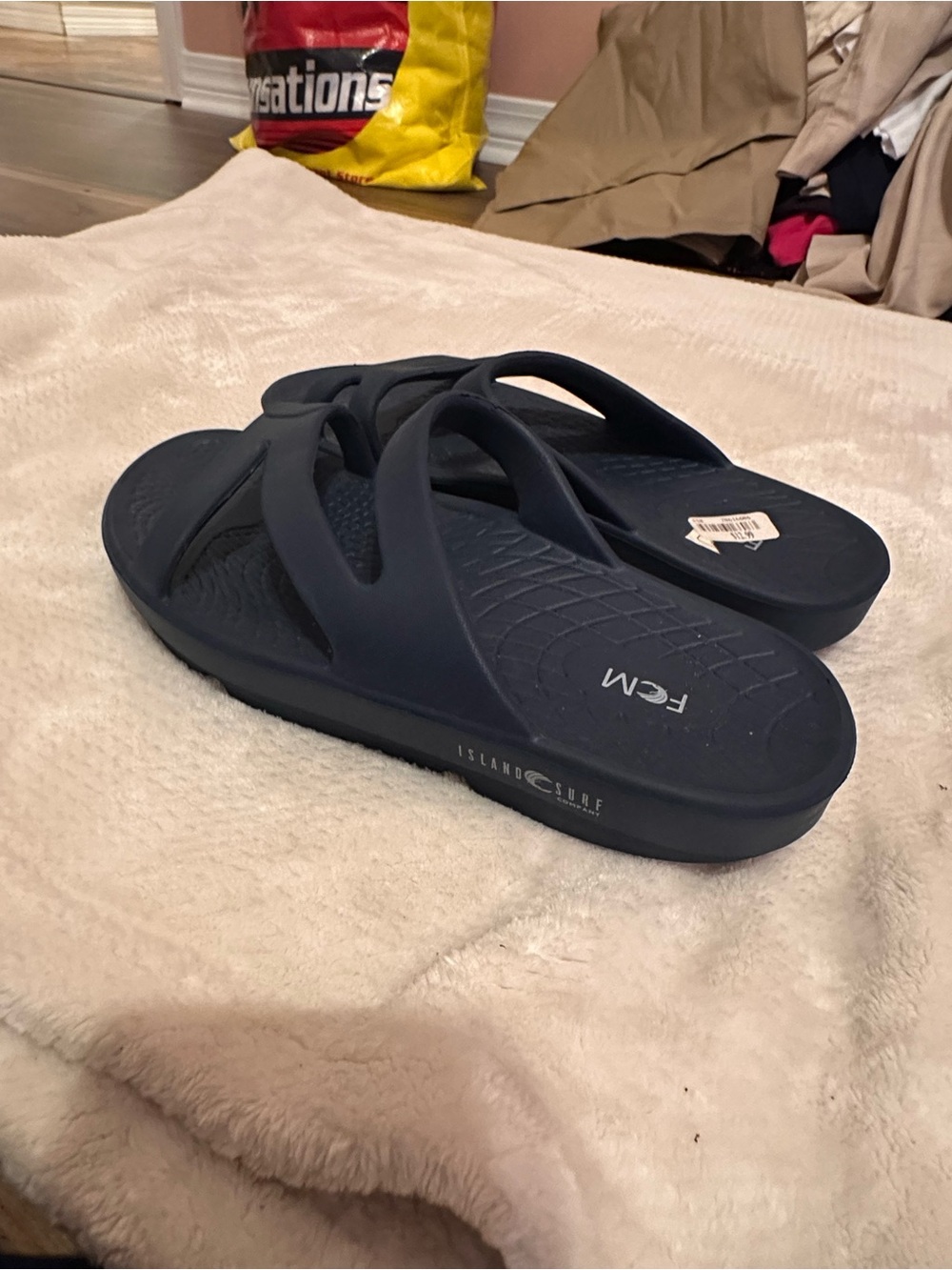 FCM Island Surf Navy Foam Slide Sandals